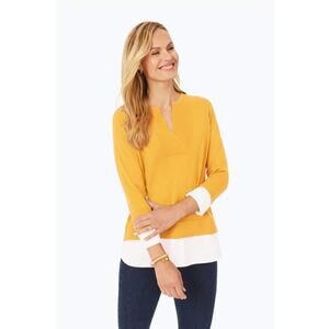 Foxcroft Mixed Media sweater Orange size medium